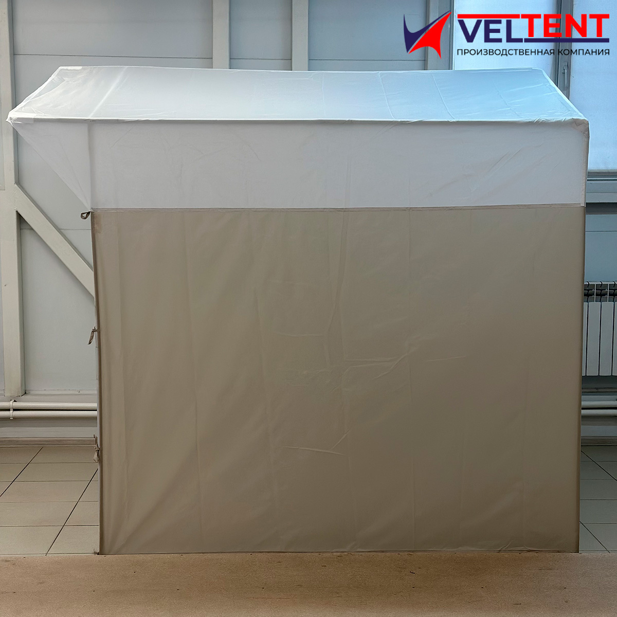 Торговая палатка VELTENT 2х3 м с каркасом, бело-бежевая 2 Торговая палатка VELTENT 2х3 м с каркасом, бело-бежевая — изображение 2